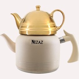 کتری قوری نزاز 2.5 لیتر کد 2407 رنگ کرم