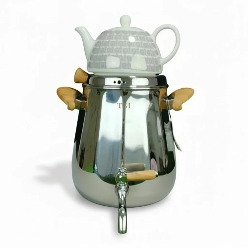 کتری قوری قیطاسی 5 لیتری مدل 5065 براق کف چدن