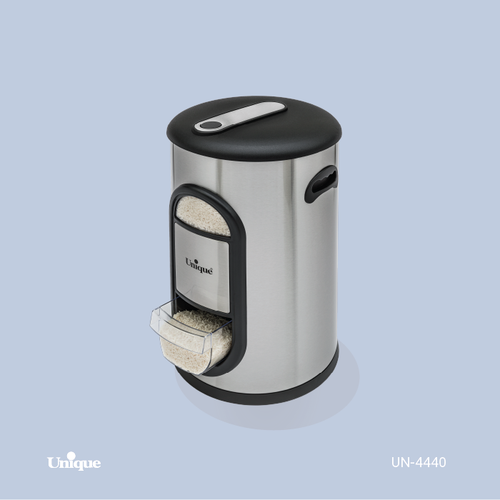 سطل برنج 10 کیلویی پیمانه دار استیل یونیک کد 4440