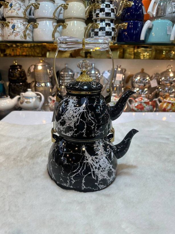 کتری قوری لعابی ونتی دسته بالا کد 106