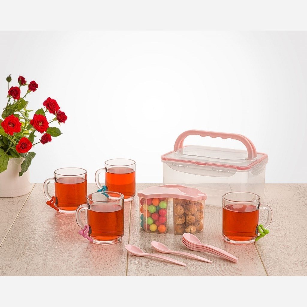 ست چای خوری 4 نفره مسافرتی لیمون مدل 2502