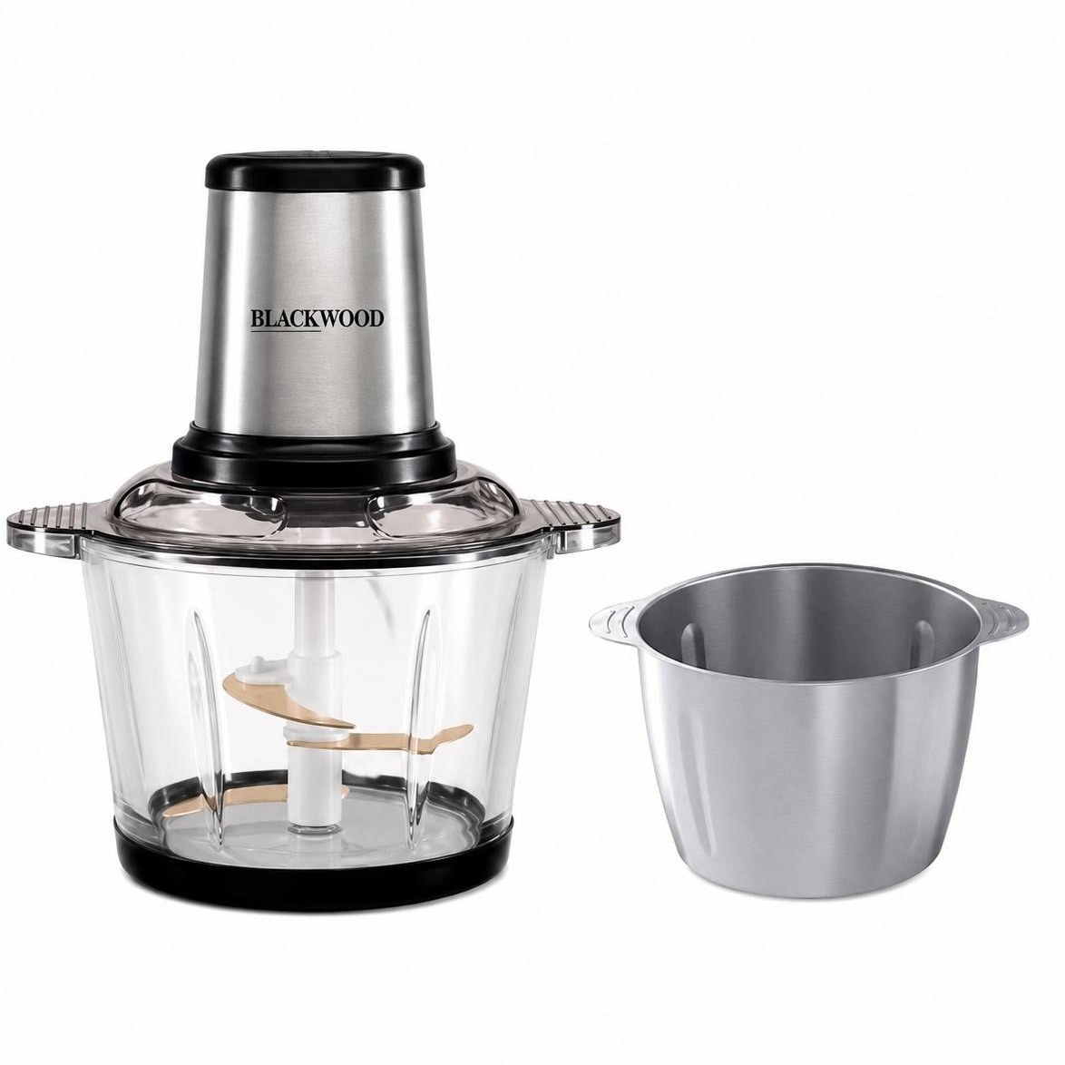 خرد کن بلک وود دو کاسه ای شیشه و استیل کد G-6969