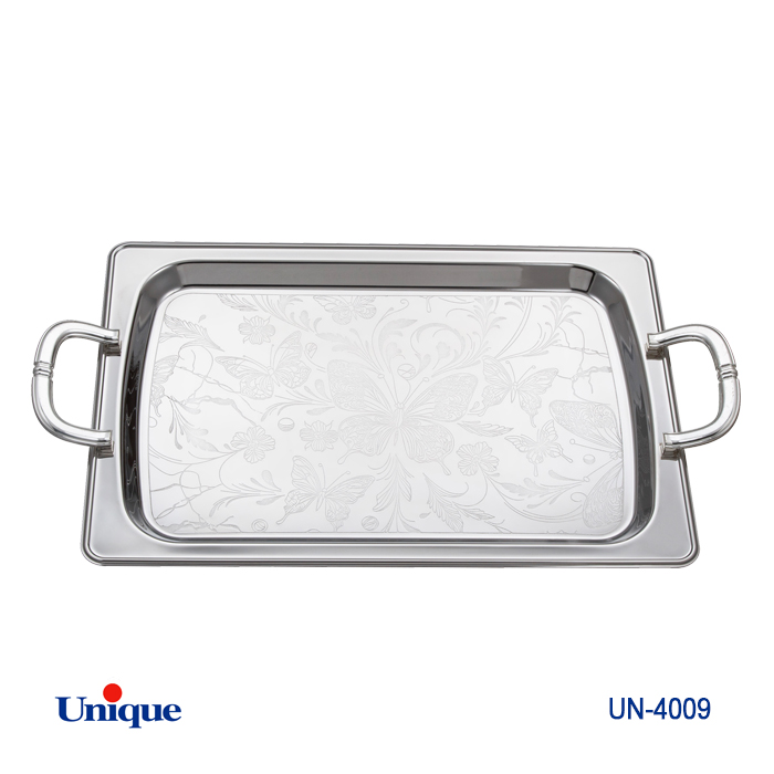 سینی استیل یک میل بدون پایه بزرگ 4009