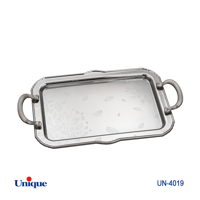 سینی استیل یک میل بدون پایه کوچک یونیک 4019
