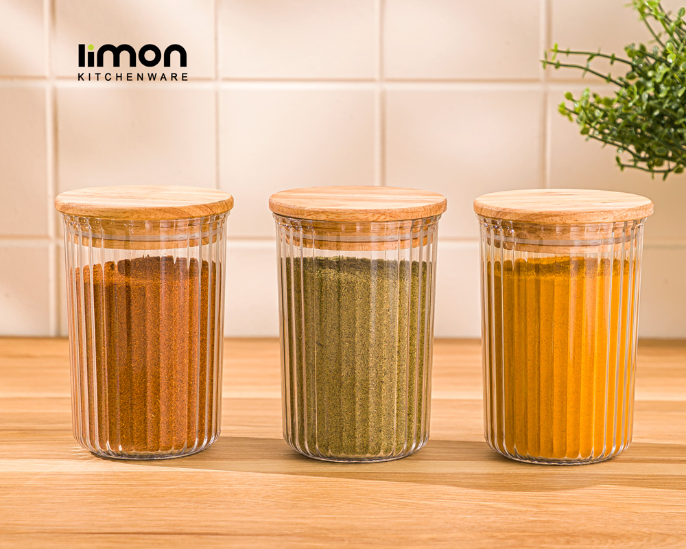 ادویه شیاردار درب چوبی 250 میلی لیتر لیمون 2505