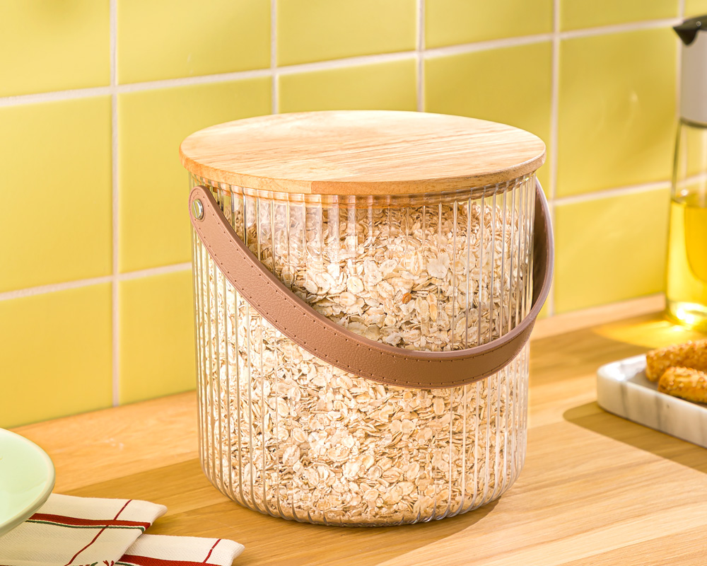 سطل شیاردار درب چوبی لیمون 3 لیتری 2472