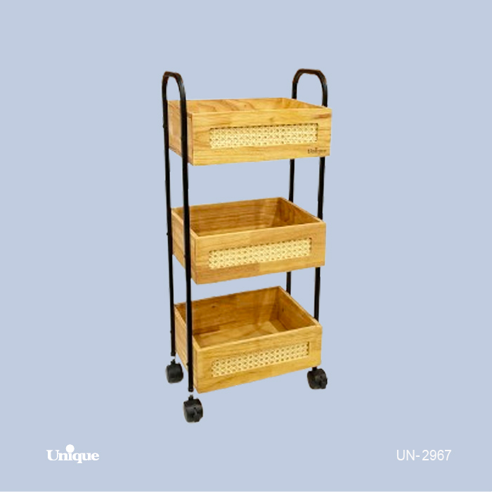 جا پیاز چوب حصیری 3طبقه یونیک مدل 2967
